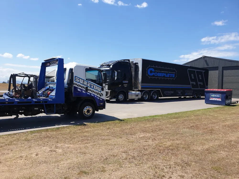 equipment on tow truck