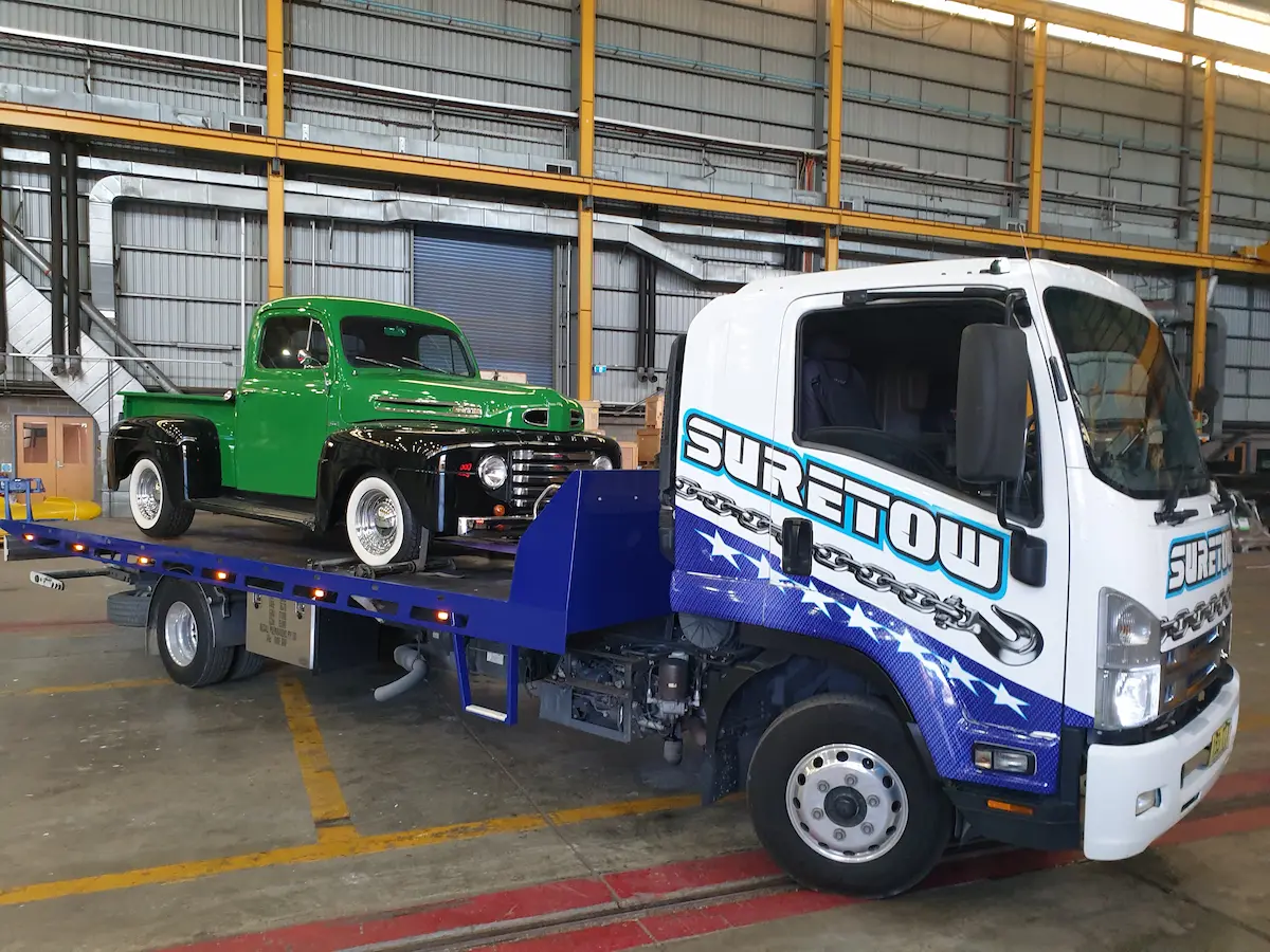 Suretow towing a vintage ute